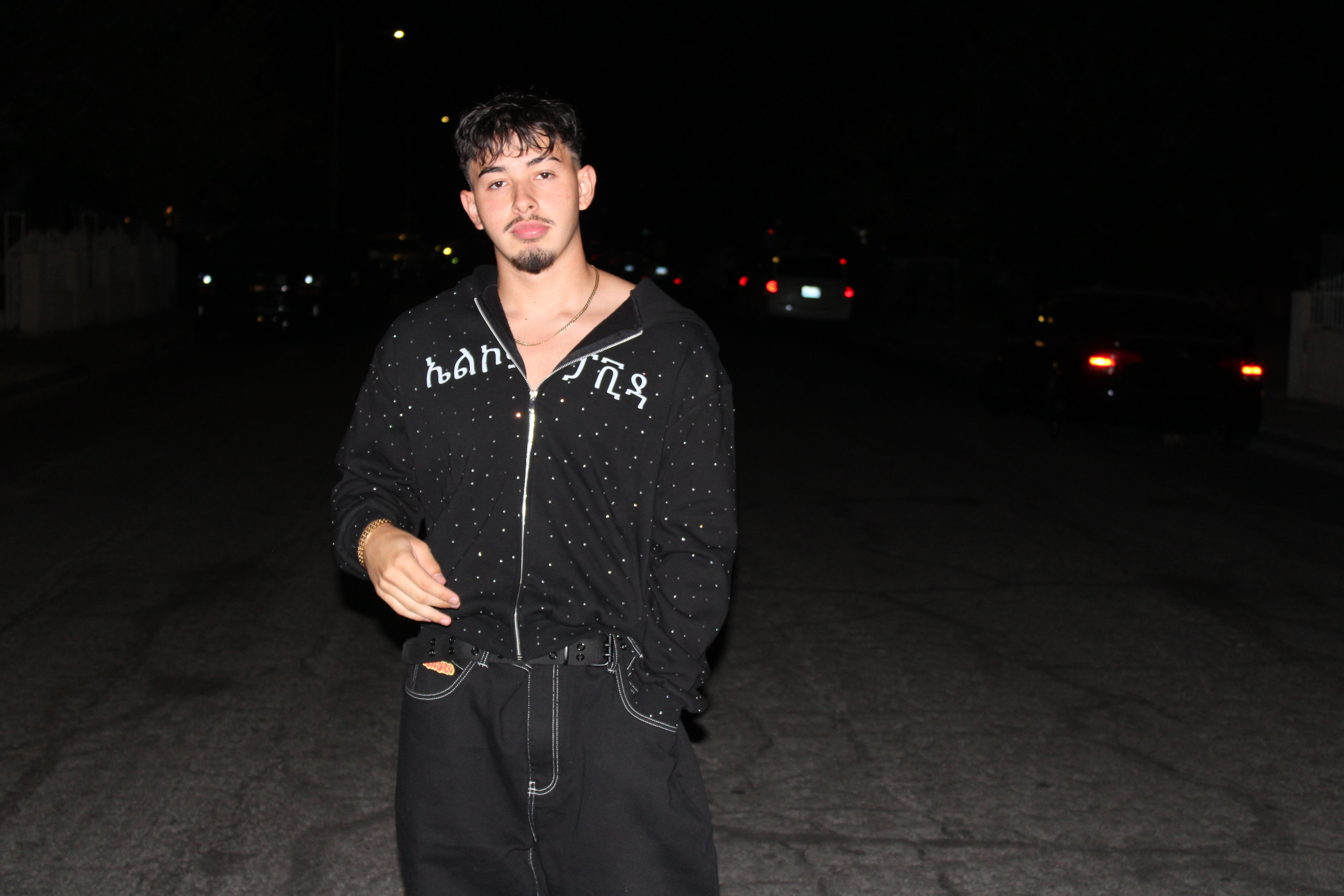 "Angelic Domain" BLACK rhinestone ZIP UP *PRE ORDER*