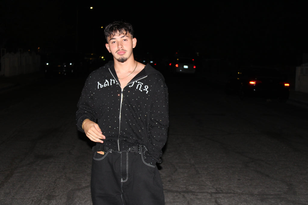 "Angelic Domain" BLACK rhinestone ZIP UP *PRE ORDER*